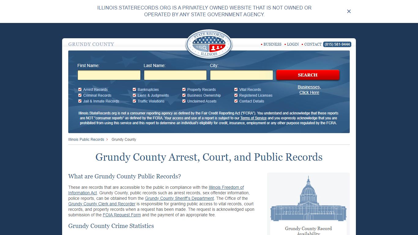 Grundy County Arrest, Court, and Public Records